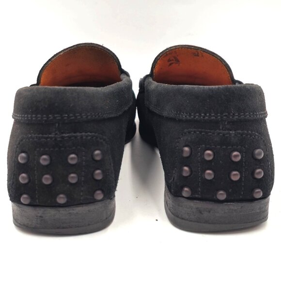 Tods Italy Womens Size 8 Black Suede Leather Dress Shoes Flats Loafers Slip-ons - Picture 2 of 8